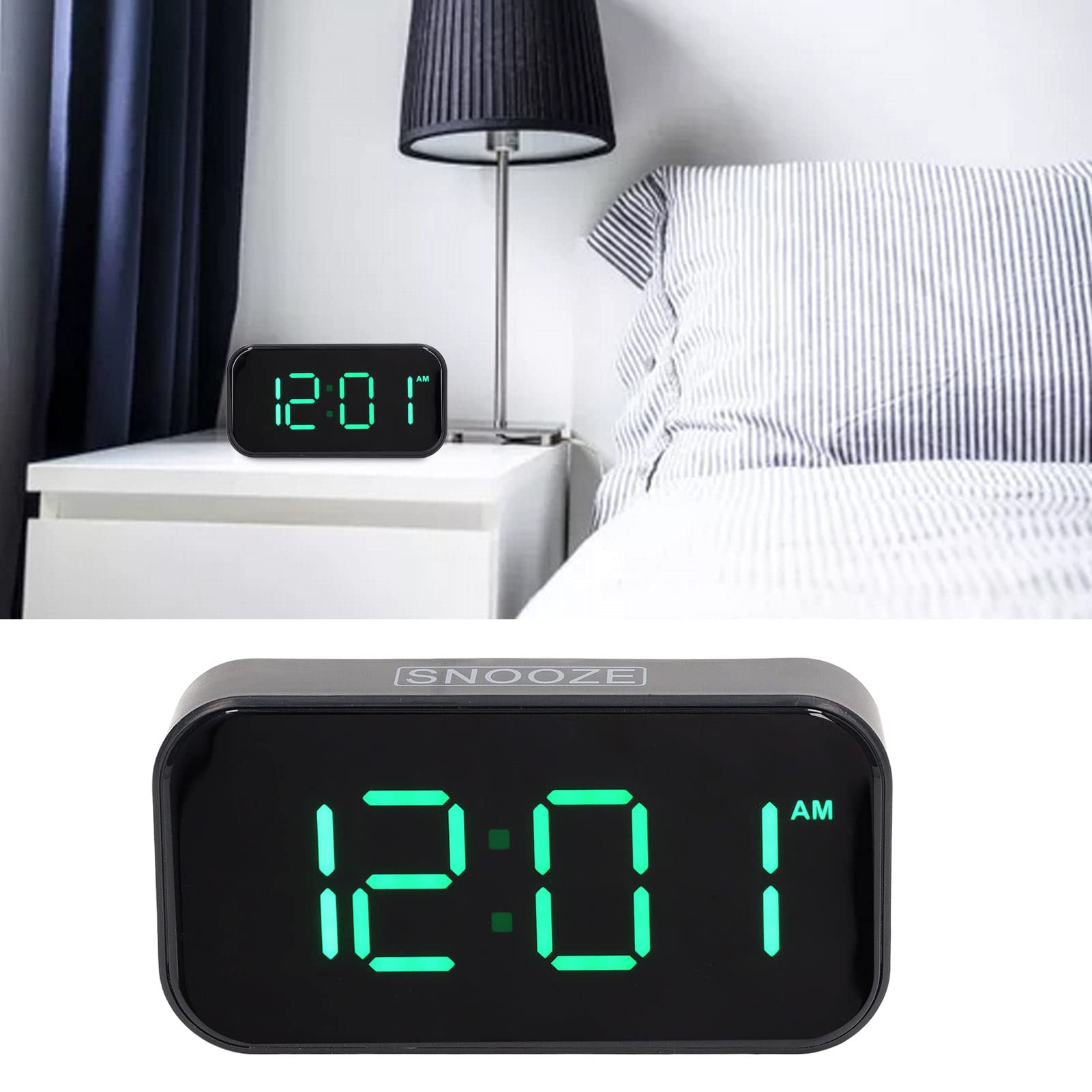 Amazon.co.jp: 小さな目覚まし時計、寝室用の6レベルLEDデジタル